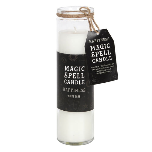 White Sage Happiness Magic Spell Candle
