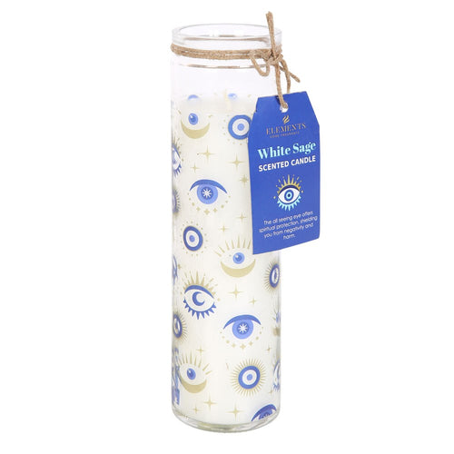 White Sage Evil Eye Candle